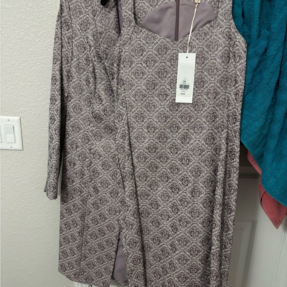 Et Cetera Elegant Patterned Dress in Gray